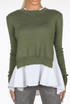 Back Slit Lined Peplum Hem Jumper 