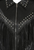 Studded PU Zip Up Tassel Jacket 