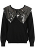 Sequin Bow Trim Round Neck Jumper