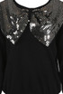 Sequin Bow Trim Round Neck Jumper