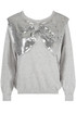 Sequin Bow Trim Round Neck Jumper