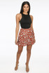 Animal Print Wrap Up Mini Skirt