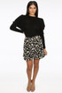 Animal Print Wrap Up Mini Skirt