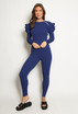 Ribbed Fine Knit Ruffle Jumper & Legging Set 