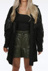 Suede Button Up Tassel Trim Jacket 