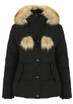 Faux Fur Hood Pom Pom Puffer Jacket