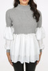 Ribbed High Neck Peplum Jumper - 4 Colours