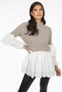 Ribbed High Neck Peplum Jumper - 4 Colours