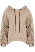 Ruched Sleeve Hooded Sweatshirt - 7 Colours