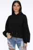 Ruched Sleeve Hooded Sweatshirt - 7 Colours