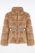 Faux Fur Elastic Waist Band Jacket