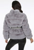 Faux Fur Elastic Waist Band Jacket