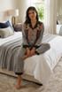 Monochrome Print Silk Pyjama Set