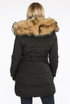 Longline Black Puffer Coat With Faux Fur