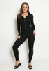 Ribbed Knit Zip Front Cardigan & Trouser Set