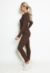 Ribbed Knit Zip Front Cardigan & Trouser Set