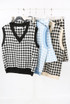 Check Knitted Vest & Mini Skirt Set