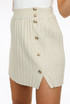 Military Pleated Knit Mini Skirt