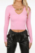 Ribbed Knit Jumper With Chain