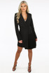 Pleated Hem Tailored Blazer Dress