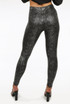 Snake Print Embossed Leggings - 2  Colours