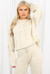 Knitted Ruched Hooded Loungewear Set