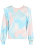 Tie Dye Print Round Neck Tops