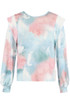 Tie Dye Print Round Neck Tops