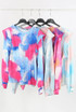 Tie Dye Print Round Neck Tops