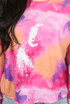 Tie Dye Print Round Neck Tops