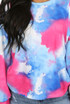 Tie Dye Print Round Neck Tops