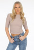 High Neck Ribbed Top