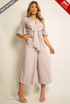 Tie Up Wide Leg Jumpsuit