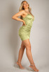 Satin Ruched Mini Dress