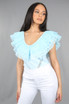 Laser Cut Frill Neck Bodysuit 