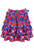 Belted Poppy Print Frill Mini Skirt 