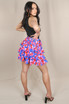 Belted Poppy Print Frill Mini Skirt 