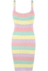 Tie Dye Rainbow Print Ribbed Midi Dress