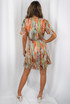 Tie Dye Print Frilled Wrap Dress