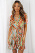 Tie Dye Print Frilled Wrap Dress