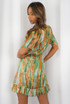Tie Dye Print Frilled Wrap Dress