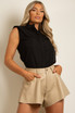 Sleeveless Grandad Collar Shirt