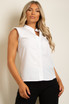 Sleeveless Grandad Collar Shirt