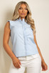 Sleeveless Grandad Collar Shirt