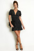 Polka Dot Print V Neck Mini Dress