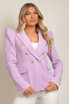 Exaggerated Shoulder Double Breasted Blazer