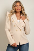 Exaggerated Shoulder Double Breasted Blazer