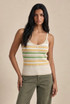 Striped Knitted Cami Tops