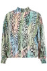 Leopard Print High Neck Blouse