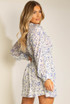 Floral Print Frilled Trim Mini Dress
